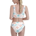 thumbnail image 3 of Picia Colorful Seashells1 Women's High Waisted Bikini Scoop Neck Swimsuit Two Pieces Bathing Suit-Small, 3 of 8