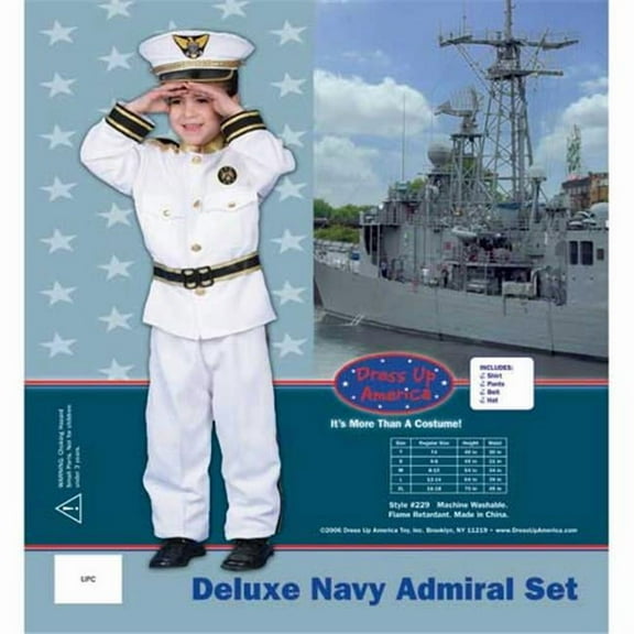 Dress Up America Deluxe Navy Admiral Costume Set Small 4-6