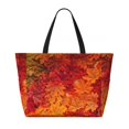 thumbnail image 2 of Gaeub Autumn Leaf Beach Travel Bag, Multi-Pocket Beach Bag, Summer Vacation Bag, Beach Essentials Tote, 2 of 7