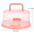 thumbnail image 4 of SHISUYAN Pink Cake Box Container with Handle Made of Durable PP for Kitchen Use Lightweight and Sealing, 4 of 8