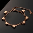 thumbnail image 2 of Pulsera de mujer en capas con colgantes de corazón Pulsera de cadena doble, 2 of 3