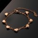 thumbnail image 2 of Pulsera de mujer en capas con colgantes de corazón Pulsera de cadena doble, 2 of 3