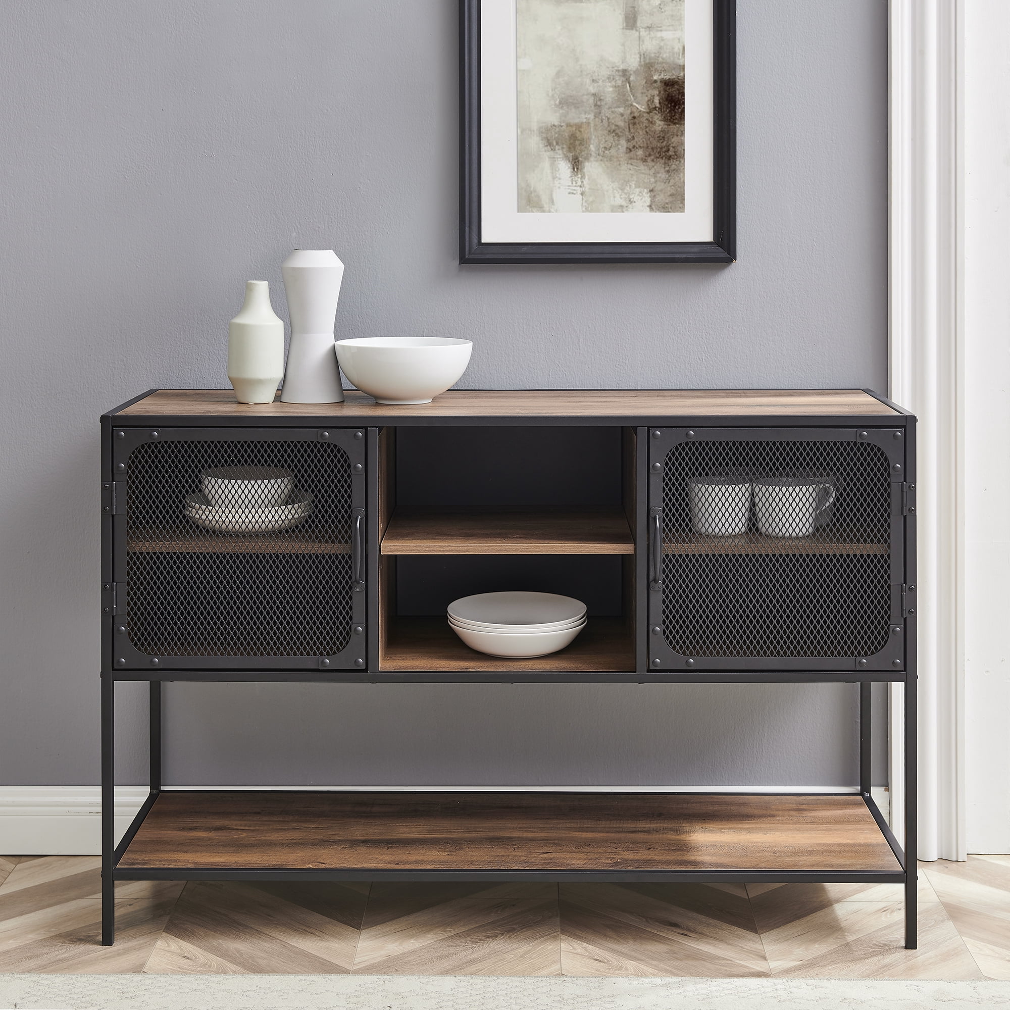 Yuma Reclaimed Barnwood 2 Door Riveted Buffet by River Street Designs