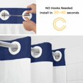 thumbnail image 2 of No Hook Navy Blue Pure Color Shower Curtain with Snap in Liner Set, Aesthetics Contemporary Luxury Waterproof Fabric Bathroom Curtains with See Through Top Window, Hotel Style Modern 66 x 72 Inch, 2 of 9