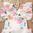 thumbnail image 5 of Arvbitana 2PCS Clothes Set Newborn Baby Girls Flower Open Back Romper + Bow Headband Clothes, 5 of 8
