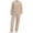 Khaki, variant on Annhoo Winter Flannel Outfits 2 Piece Fuzzy Warm Lounge Sets Long Sleeve Round Neck Striped Shirts with Trousers