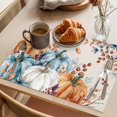 thumbnail image 3 of Orange Blue Grey Pumpkins Fall Placemats Set of 4, Thanksgiving Botanical Rustic Washable Wipeable Table Mats for Dining Tables, Indoor Outdoor Kitchen Place Mats for Holiday Party Table Decor, 3 of 9