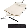 thumbnail image 1 of Bingirl Hamac pour 2 Personnes avec Support, Capacité Robuste de 450 Lb, Polyester Résistant aux Intempéries, Beige, 1 of 10