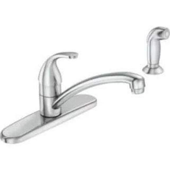 Moen Adler Single Handle Kitchen Faucet - 4 Hole With Side Spray - Chrome