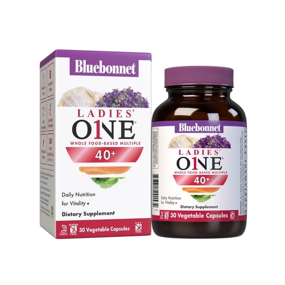 Bluebonnet Ladies’ ONE 40  Whole Food-Bed Multiple, Multivitamin for Women 40 , 30 Days