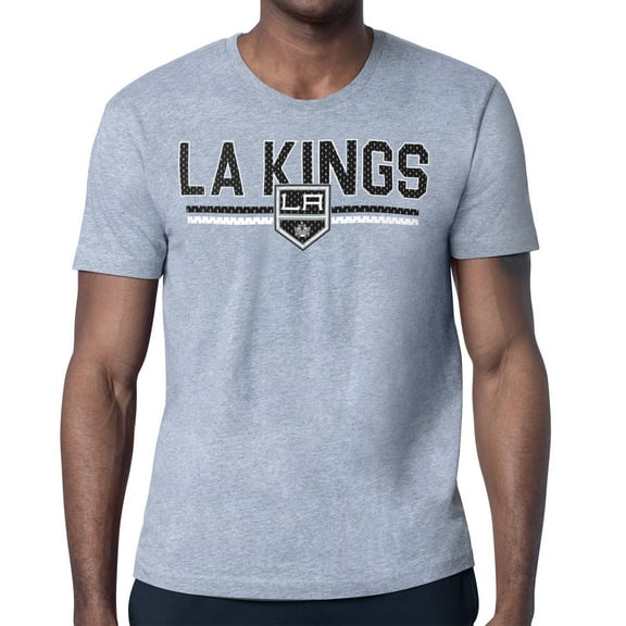 Men's Starter Heather Gray Los Angeles Kings Mesh Look Team Name T-Shirt