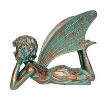 Homestyles 11"L Dreamer Lying Fairy in Bronze Patina Home Patio & Garden Statue Figurine