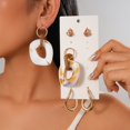 thumbnail image 1 of 3 Pairs Of Women's Earrings Silvers Needle Earring Set Women's Thick And Lightweight Earrings Women's Jewelry Gift, 1 of 7