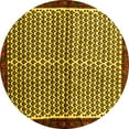 thumbnail image 1 of Ahgly Company Machine Washable Indoor Round Abstract Yellow Contemporary Area Rugs, 4' Round, 1 of 4