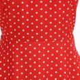 thumbnail image 6 of Efsteb Woman Dresses Summer 1950s Polka Dots Vintage Swing Dress Short Sleeve Peter Pan Collar Party Dress with Bow Belt (Red,XL), 6 of 8
