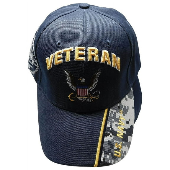 USA Navy VETERAN SHADOW Embroidered Hat Blue ACE Ball Cap Vet Us Veteran