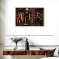 thumbnail image 3 of Elephant Stock Salon Golden Tools Wall Art - Horizontal Canvas Wall Art - Living Room Wall Decor - Fashion And Beauty Canvas - Brown And Gold Decor - 30" x 20", 3 of 8
