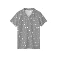 thumbnail image 4 of longantii Boys' Polka Dot Polo Shirts Short Sleeve Button Closure Collared Golf Tee Summer Casual School Uniform Daily Wear Gray 6-7 Years, 4 of 6