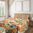 thumbnail image 3 of Ambesonne Rose Fitted & Top Sheet Set with Shams, Old Bridal Vivid Bouquet, Cream Orange Green, 3 of 8