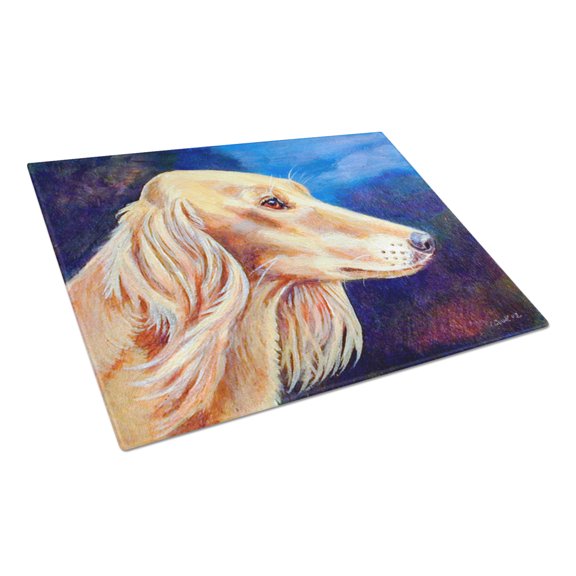 Caroline's Treasures Saluki Glass Cutting Board Large