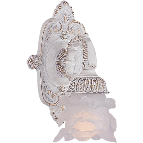 Crystorama Paris Market 1 Light Antique White Sconce with Sconce with Glass Shade