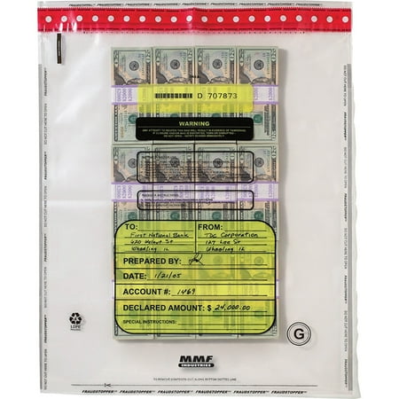 MMF Tamper Evident Bundle Bags, Clear, 100 / Box (Quantity)