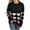 Black-Sweater, variant on Qetyuw Cute Heart Print Sweater for Women Chunky Crew Neck Long Sleeve Jumpers Casual Loose Fit Pullover Sweaters