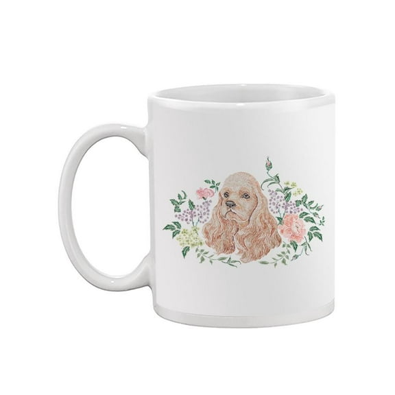Floral Pattern And Dog. Mug - Image by Shutterstock
