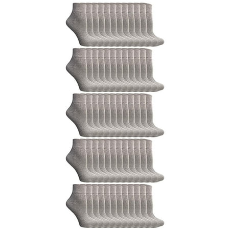 

SOCKS NBULK 60 Pairs of Kids Sports Ankle Socks Wholesale Bulk Pack Athletic Socks for Girls and Boys (Gray 4-6)