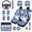 Blue Purple Floral Print, variant on 15 Pcs Blue Dripping Heart Leopard Car Interior Accessory Kit, Durable Soft Wear Resistant Full Seat Cover Set, Suitable for Cars Vans SUVs Sedans