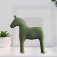 thumbnail image 6 of Wooden Horse Figurine Mini Swedish Dala Pure Color Horse Statue Pinewood Hand Painted Nordic Style Horse Figurine for Family Living Room, Entrance Door, Desk, Cabinet, Bookshelf(Green-S), 6 of 7