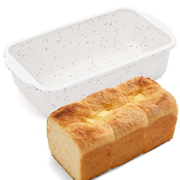 CAKETIME Silicone Bread Loaf Pan Nonstick Silicone Loaf Pans for Baking Large Bread Mold with Metal Reinforced Frame