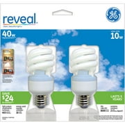 GE CFL Reveal Spiral 10wt - 6 bulbs