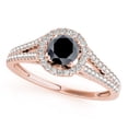 thumbnail image 2 of 1.30 Ct Halo Split Shank Black Diamond Engagement Wedding Ring - 14K Gold, 2 of 9
