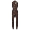 thumbnail image 3 of TSSOE Women's One Piece Sleeveless Gymnastics Dance Unitard Figure Skating Bodysuits Ballet Leotards Brown L, 3 of 7