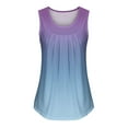 thumbnail image 3 of Summer Tank Tops for Women Round Neck Womens Fashion Sleeveless Top Loose Fit Casual Gradient Shirts Blouse, 3 of 7
