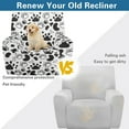 thumbnail image 5 of Renewold Paw Cow Print Recliner Chair Cover Machine Washable Dog Cat Puppy Footprint Recliner Sofa Slipcover 4 Pcs Universal Reclining Couch Cover with Pocket for 1 Cushion Reclining Sofa, 5 of 8