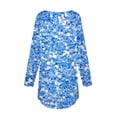 thumbnail image 5 of Sakmal Womens Tops Casual Long Sleeve Blue Crew Neck Floral Tunic Womens Shirts Clearance, 5 of 5