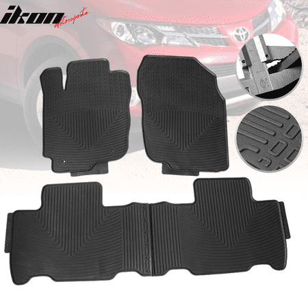 - Fits 13-19 Toyota RAV4 Latex All Weather Floor Mat Carpet Black