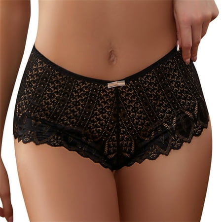 Landzoo Women Floral Lace Underwear High Waisted Seamless Thongs For Women Breathable Sexy Bikini Panty Brief Panties Breathable Flexible Cozy Women Underwear