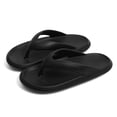 thumbnail image 6 of Unisex Black EVA Flip Flops for Men and Women, Waterproof Quick-Dry Sandals with Comfort Arch Support for Beach, Pool, Shower, Indoor Outdoor,Size 9-9.5, 6 of 6