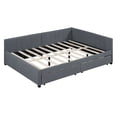 thumbnail image 6 of Bellemave Full Size Daybed with Storage, Linen Upholstered Daybed Platform Bed with 2 Drawers, Sofa Bed Full Size for Bedroom Guest Room Living Room(Gray), 6 of 7