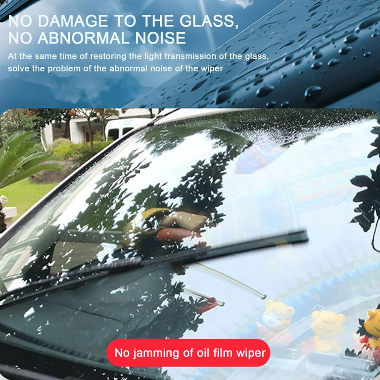 2pcs Glass Film Removal Cream, Car Glass Oil Film Cleaner, Car Windshield  Oil Film Cleaner With Sponge