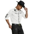 thumbnail image 6 of COOFANDY Mens Western Cowboy Shirt Embroidered Denim Long Sleeve Casual Button Down Shirt, 6 of 6