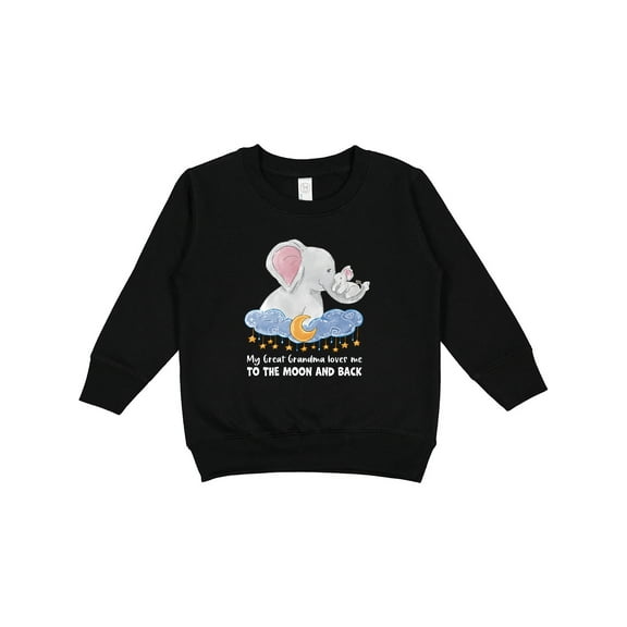 Inktastic My Great Grandma Loves Me to the Moon and Back Elephant Toddler Sweatshirt