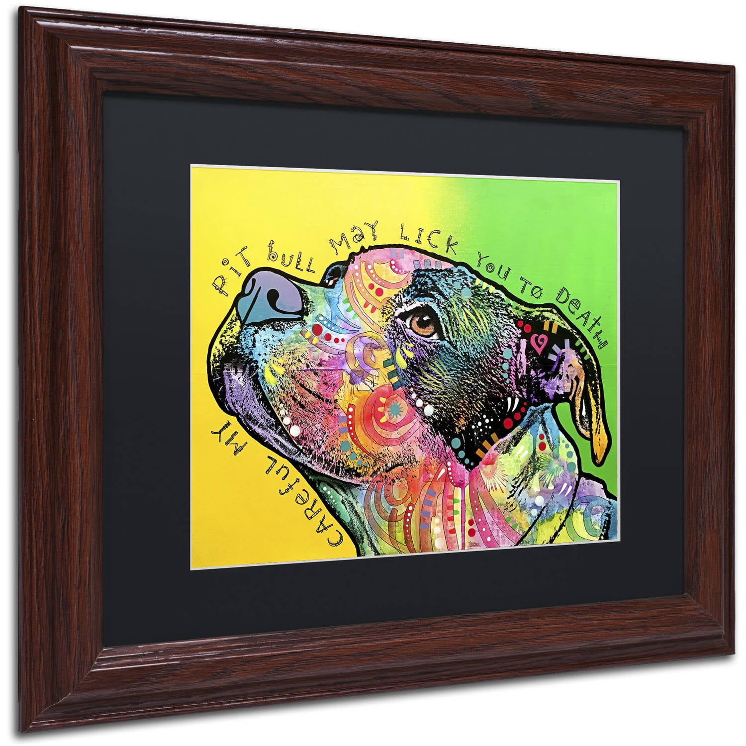 Trademark Fine Art 'Lick You to Death' Canvas Art by Dean Russo, Black Matte, Wood Frame