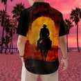 thumbnail image 5 of Ankishi Men Western Shirts Cowboy Print Hawaiian Button Down Shirts Summer Tops Short Sleeve for Vacation Beach Travel, 5 of 7