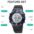 thumbnail image 5 of SKMEI Wristwatches for 5-10 Age, 50M Outdoor Waterproof Sports Luminous LED Light ,Black, 5 of 10