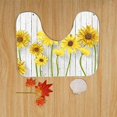 thumbnail image 5 of Shower Curtains with Bath Rugs Non-Slip Soft Toilet Lid Cover for Bathroom,Waterproof Home Tub Curtains Sets with Memory Foam Rugs,3D Print Durable Polyester Fabric Four-Piece Plank Sunflower, 5 of 14