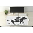 thumbnail image 2 of Animal Computer Mouse Pad, Monochrome Style Silhouette of a Polo Player on a Horse Competing, Rectangle Non-Slip Rubber Mousepad X-Large, 35" x 15" Gaming Size, Charcoal Grey and White, by Ambesonne, 2 of 2